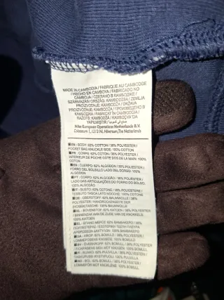 Sudadera vintage Nike azul con bolsillo