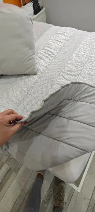 Edredón 135cm Gris y Blanco