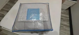 Edredón 135cm Gris y Blanco