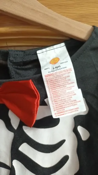 Disfraz esqueleto 3-4 años