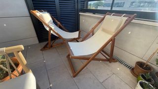 2 Hamacas de Madera y Tela para Terraza