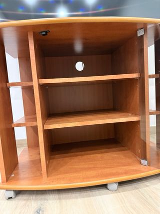 Mueble TV madera y cristal