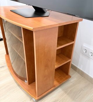 Mueble TV madera y cristal