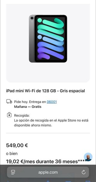 iPad mini (A17 Pro). Nuevo. Sin Abrir.