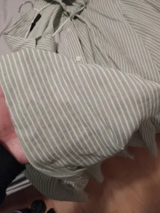 Camisa Zara Verde Rayas Mujer