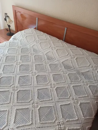 Colcha ganchillo hecha a mano vintage