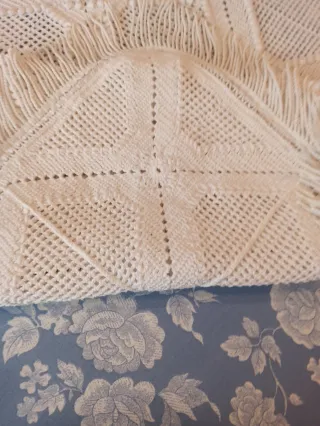 Colcha ganchillo hecha a mano vintage