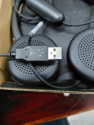 Auriculares con microfone e saco