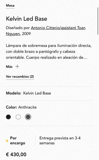 Lampada da tavolo Kelvin LED Flos Nera