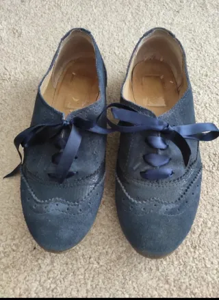 Sapatos de camurça azuis senhora