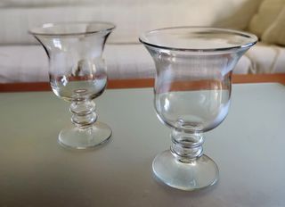 Par de porta velas em vidro Marinha Grande