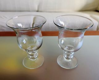 Par de porta velas em vidro Marinha Grande