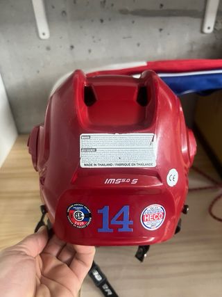 Casco Hockey Rojo Bauer Seminuevo