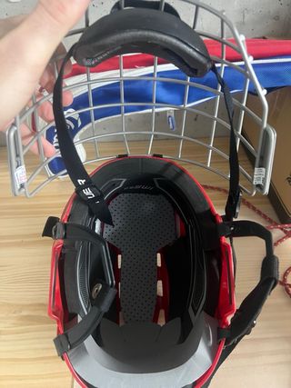 Casco Hockey Rojo Bauer Seminuevo