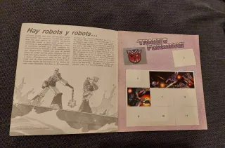 Album Cromos Panini Transformers años 80