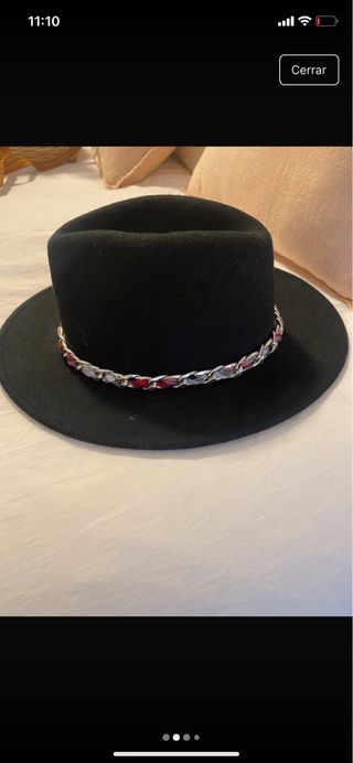 Sombrero Zara Negro con cinta multicolor