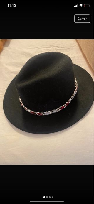 Sombrero Zara Negro con cinta multicolor