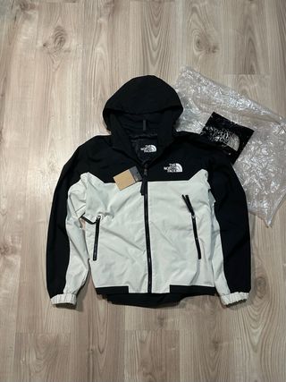 Cortavientos The North Face Negro y Crema