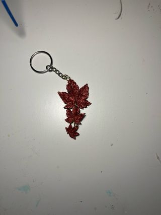Pendientes y llavero de resina hecho a mano. Otoño