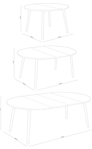 Mesa comedor extensible Nordika