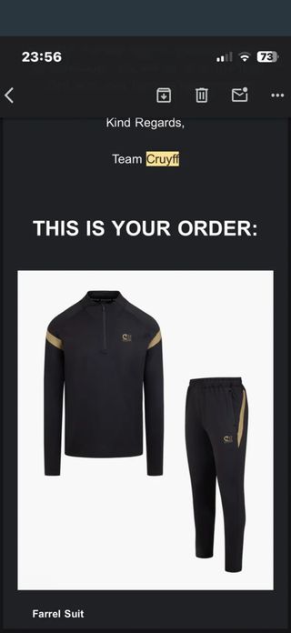 Chándal Cruyff Farrel Negro y Dorado