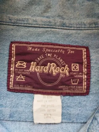 Camisa Vaquera Hard Rock Cafe Talla L