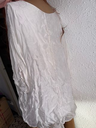 Blusa talla M made in italy mujer seda blanca