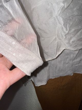 Blusa talla M made in italy mujer seda blanca