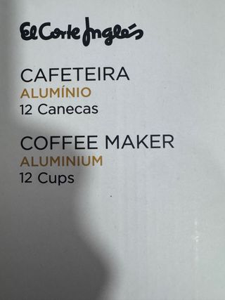 Cafetera Aluminio El Corte Inglés 12 Tazas