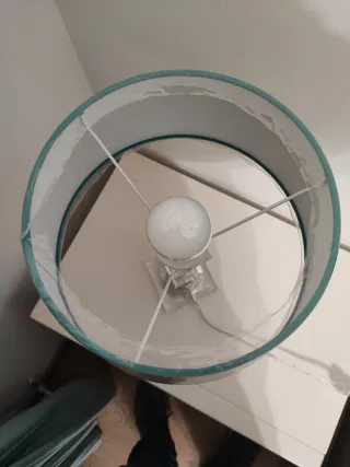 Lámpara de mesa cristal y rosa