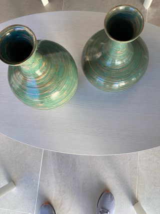 Juego 2 Jarrones Decorativos Bambú