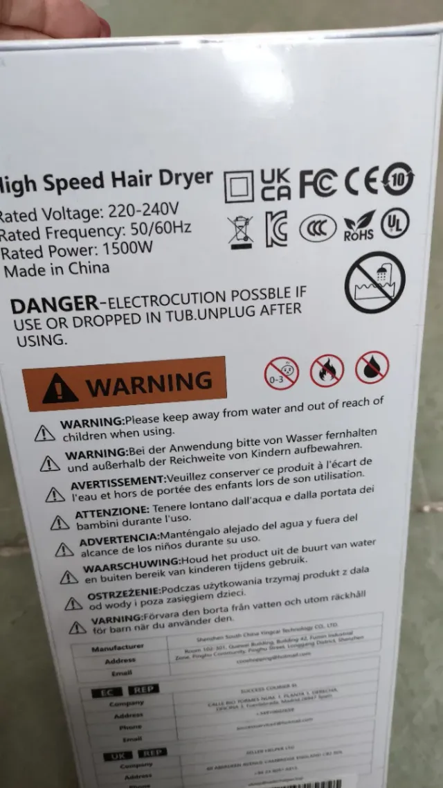 Secador de Pelo TQQ Blanco y Dorado