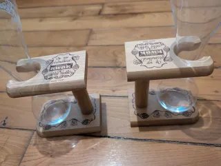 2 Vasos Kwak Cerveza con Soporte Madera