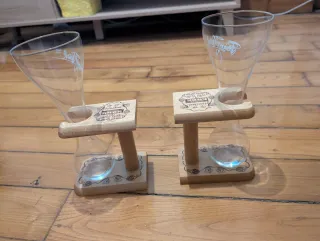 2 Vasos Kwak Cerveza con Soporte Madera