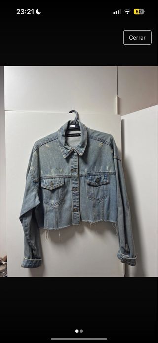 Chaqueta tejana mujer desgastada