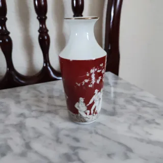 Jarrón Janbo Vintage Rojo y Blanco