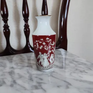 Jarrón Janbo Vintage Rojo y Blanco