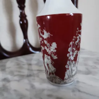 Jarrón Janbo Vintage Rojo y Blanco