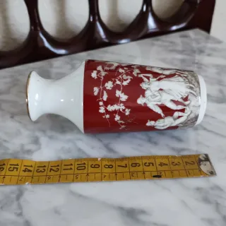 Jarrón Janbo Vintage Rojo y Blanco