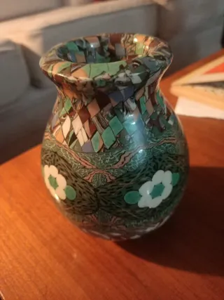 Jarrón de cerámica con micro mosaico