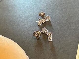 Orecchini foglia zirconi argento 925