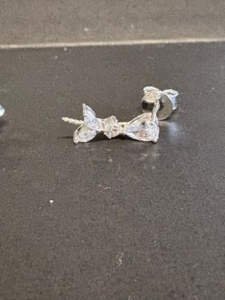 Orecchini foglia zirconi argento 925