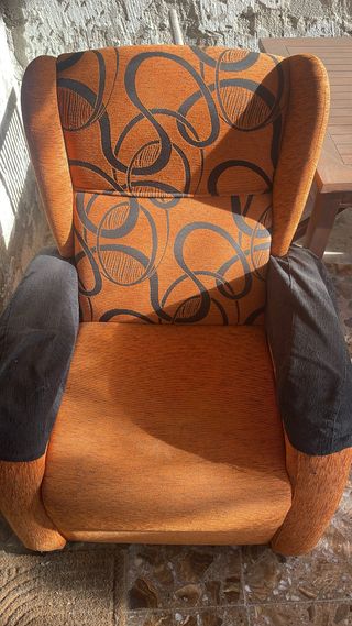 Sillón butaca naranja y negro