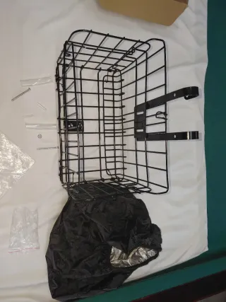 Cesto de bicicleta dobrável preto