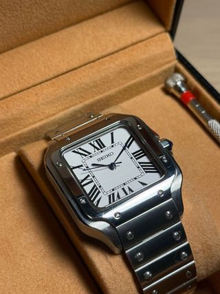 Seiko Mod Santos Plata 38mm