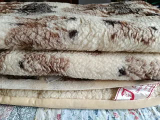 Manta Lana Merino Beige y Marrón