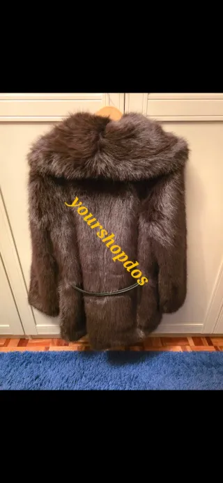 Abrigo pelo Zara cinturón T/XS