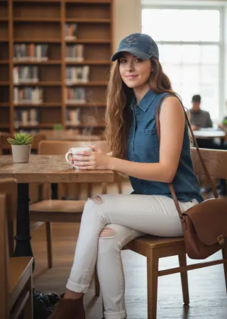 Camisa vaquera sin mangas para mujer