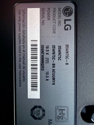 Monitor LG UltraWide Curvo 35 35WN75C-B