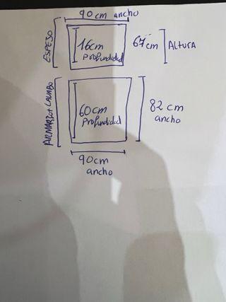 Mueble de baño con lavabo y espejo